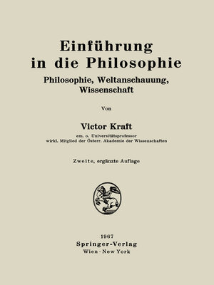 cover image of Einführung in die Philosophie
